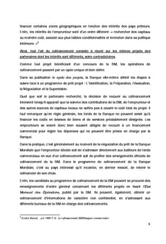 Problematique du cofinancement des projets