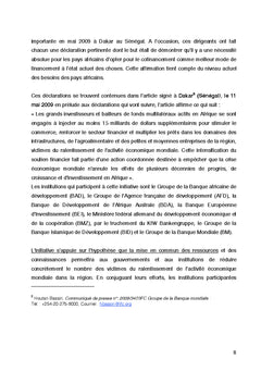 Problematique du cofinancement des projets