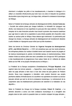 Problematique du cofinancement des projets