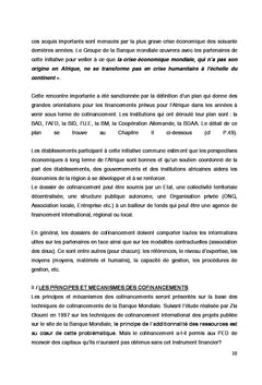 Problematique du cofinancement des projets