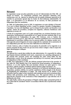 La profession de magistrat au Mali