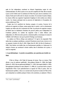 La profession de magistrat au Mali