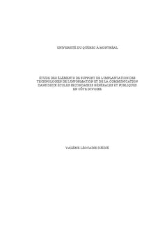 Technologies educatives dans des ecoles secondaires en cote d'Ivoire