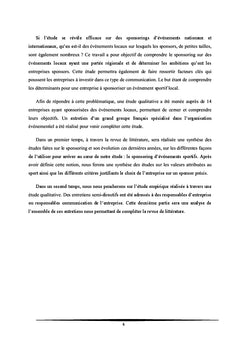 Déterminants pour une entreprise à sponsoriser un événement sportif