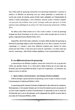 Déterminants pour une entreprise à sponsoriser un événement sportif