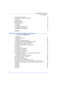 L'enseignement d'architecture: Lieux et espaces