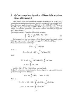Equation differentielle stochastique retrograde en finance
