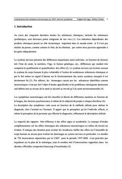Caractérisation de substances neurotoxiques selon les symptomes