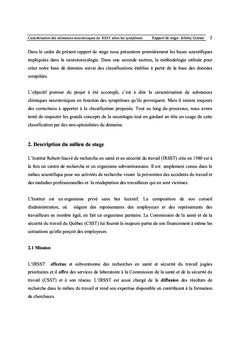 Caractérisation de substances neurotoxiques selon les symptomes