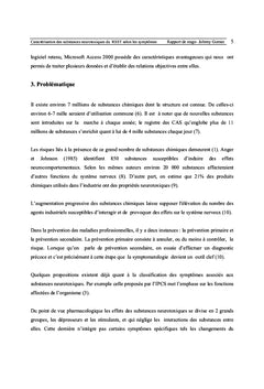 Caractérisation de substances neurotoxiques selon les symptomes