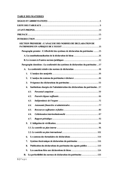 Etude comparative des systèmes de déclaration du patrimoine