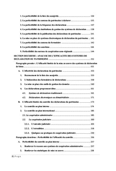 Etude comparative des systèmes de déclaration du patrimoine
