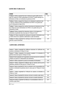 Etude comparative des systèmes de déclaration du patrimoine