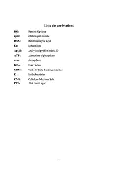 Etude des cellulases chez une bacterie isolee d'ecorce de l'olivier