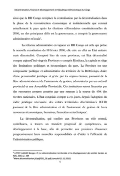 Décentralisation, finance et développement