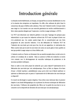 Optimisation de la fabrication de non-tisses