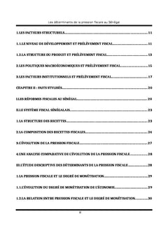 Les déterminants de la pression fiscale au Sénégal
