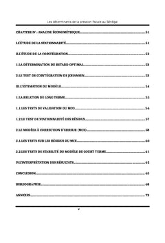 Les déterminants de la pression fiscale au Sénégal