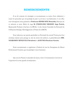 La contribution de la BICIG dans le developpement du tourisme culturel