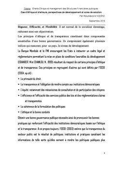 Charte ethique et management des structures financieres publiques