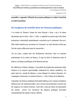 Charte ethique et management des structures financieres publiques