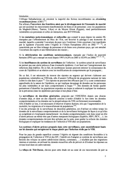 Tendance evolutive de l'infection A VIH/SIDA