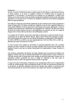 Tendance evolutive de l'infection A VIH/SIDA