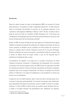 Dette extérieure, croissance économique et crises