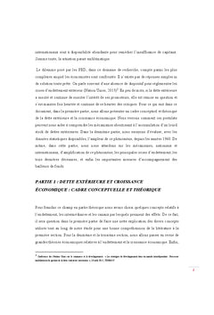 Dette extérieure, croissance économique et crises