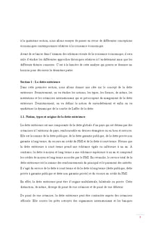 Dette extérieure, croissance économique et crises