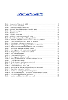 Etude geotechnique et d'impact sur gisement de production de Ballast