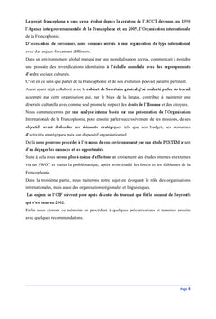 La Francophonie dans l'univers des relations internationales