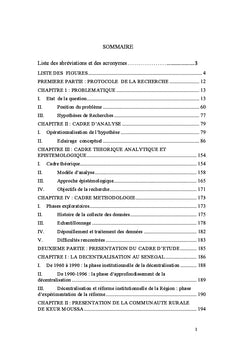 Gouvernance Locale au Senegal: Acteurs et enjeux de Pouvoirs