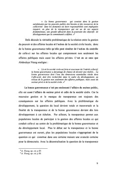 Gouvernance Locale au Senegal: Acteurs et enjeux de Pouvoirs