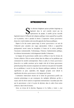 La bonne gouvernance financière