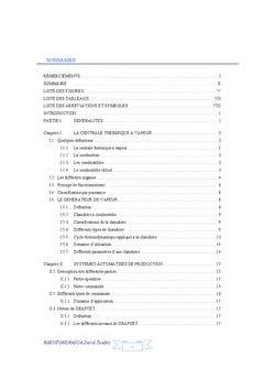 Etude de l'automatisation d'une centrale thermique A vapeur
