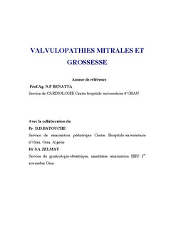 Valvulopathies mitrales et grossesse