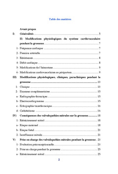 Valvulopathies mitrales et grossesse