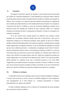 Au sujet de la protection des droits de la défense