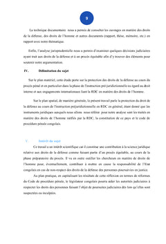 Au sujet de la protection des droits de la défense