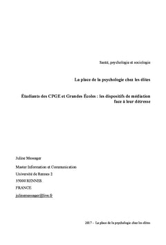La place de la psychologie chez les elites