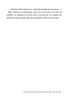 La place de la psychologie chez les elites