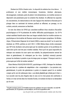 La place de la psychologie chez les elites