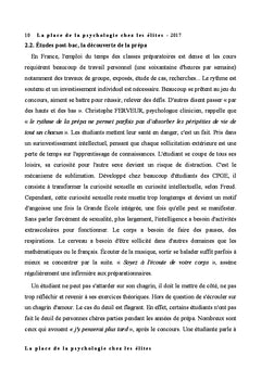 La place de la psychologie chez les elites