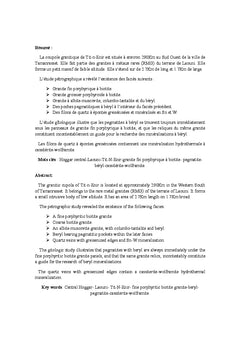 Pétrographie et minéralisations associées de la coupole granitique