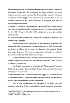 La filiale dans le code des sociétés commerciales