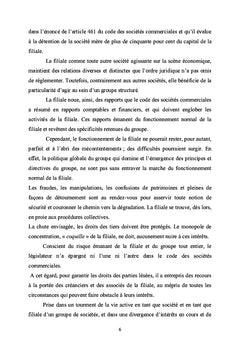 La filiale dans le code des sociétés commerciales