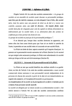 La filiale dans le code des sociétés commerciales