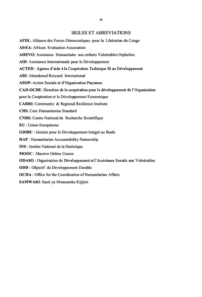 Problematique de la resilience communautaire en territoire de Walungu