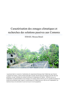 Caracterisation des zonages climatiques